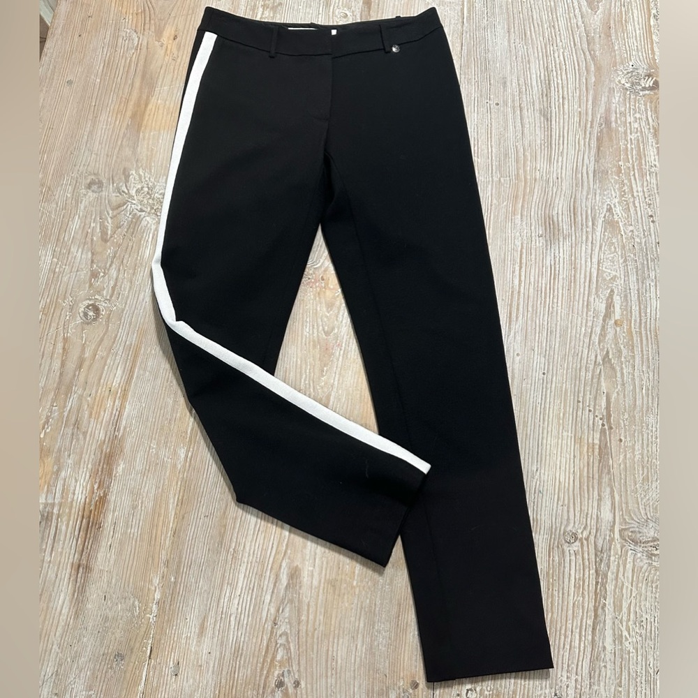 Trina Turk Contrast Stripe Pants Black and White Sz 0